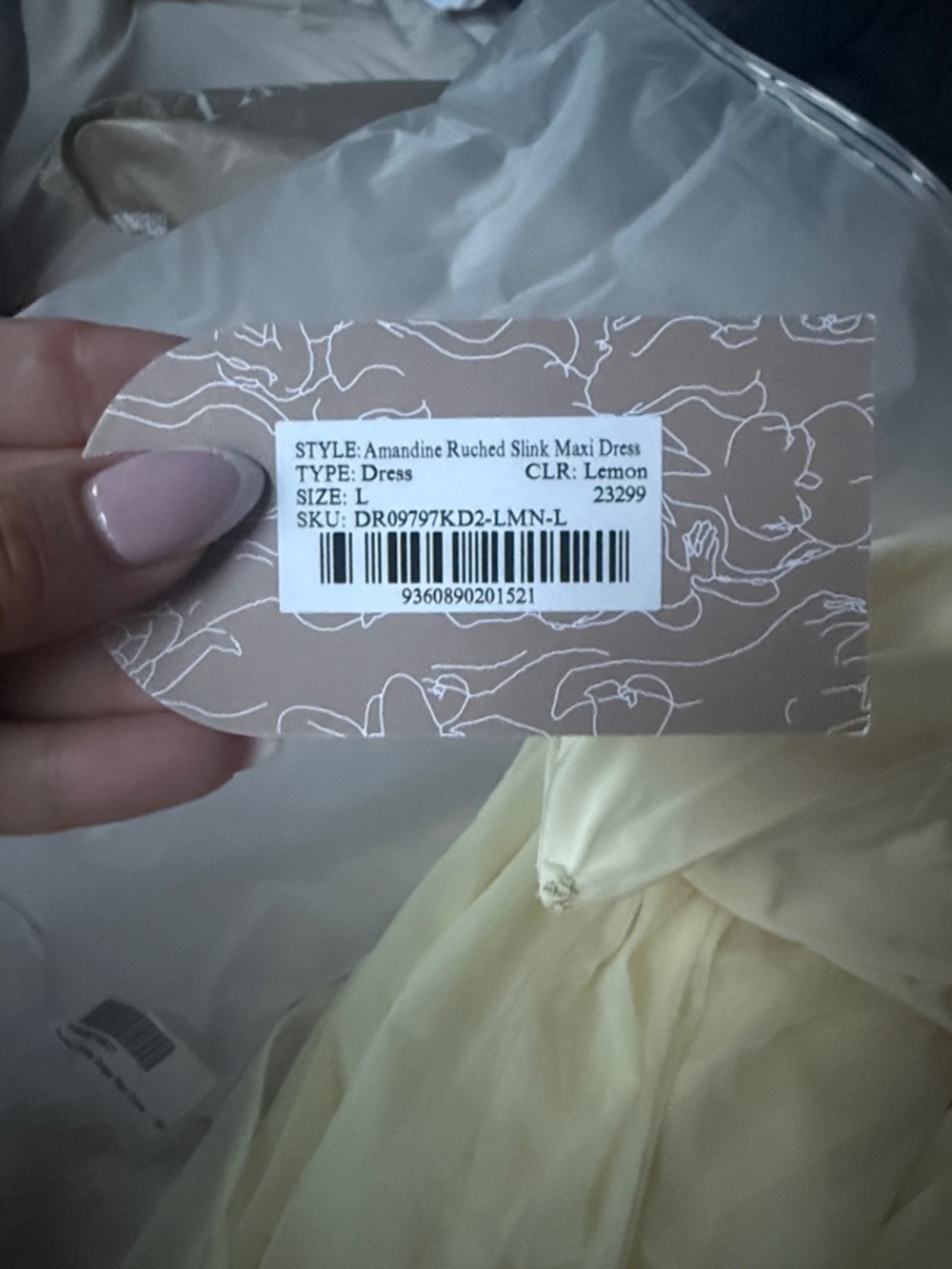 Meshki Pale Cream One-Shoulder Draped Maxi Dress - Picture 4 of 4